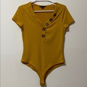 Mustard Yellow Bodysuit Blouse 💛✨